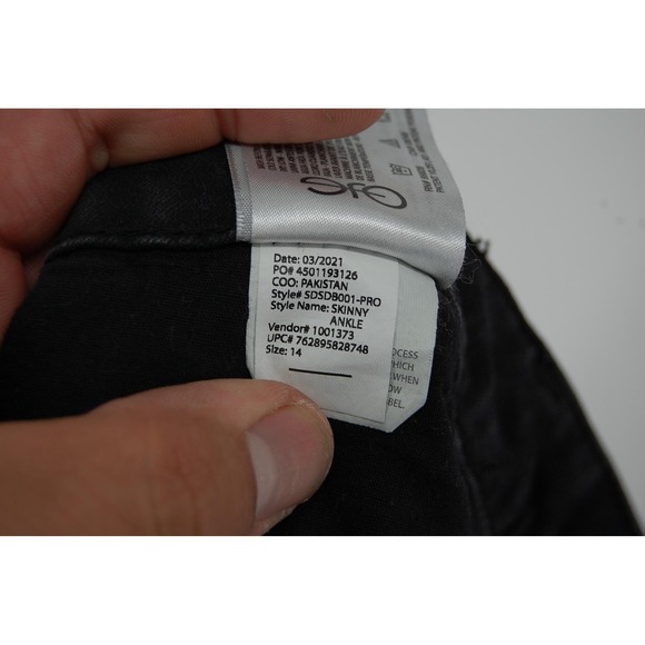 Social Standard By Sanctuary Jeans‎ Womens 14 Black Camo Skinny Ankle Stretch - Picture 16 of 16